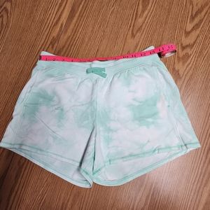 Girls Shorts ALL IN MOTION Lime Green and White With 2 Front Pockets Size XL